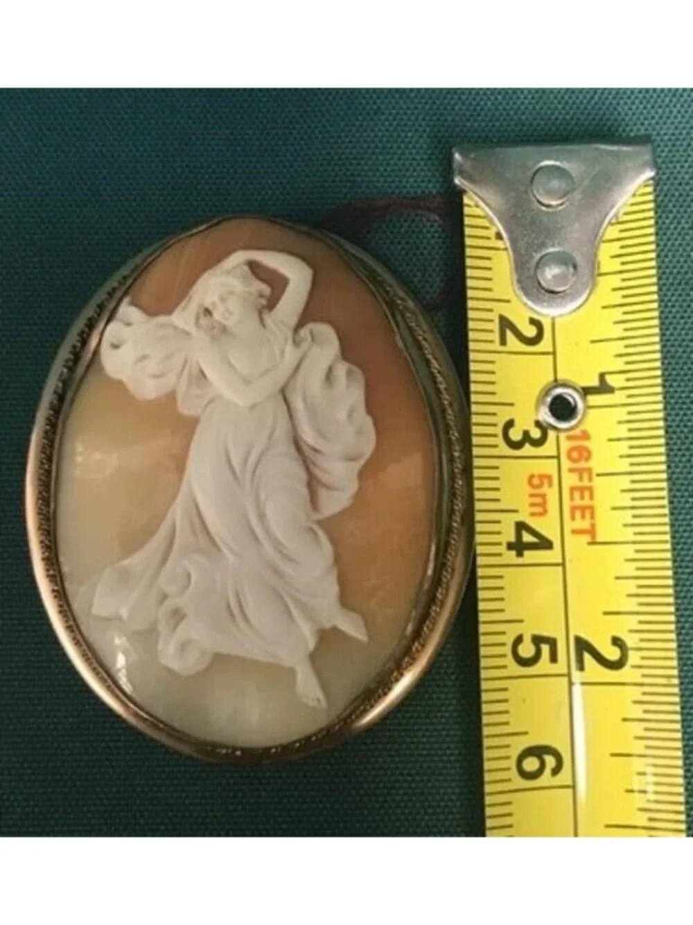 Antique Full Figure Carved Shell Cameo Brooch/Pendant W/ Goddess Circa 1890-1900
